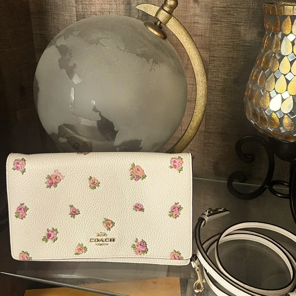 Coach Cream Floral Mini Crossbody Bag - Picture 2 of 14